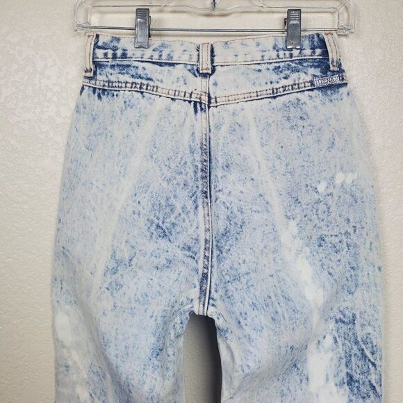 Vintage 90s Zena Acid Washed Bleached Patchwork New Directions Denim Blue Jeans - Picture 8 of 16